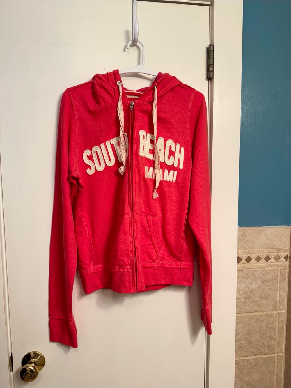 Coral 'South Beach Miami' Zip Hoodie NWT